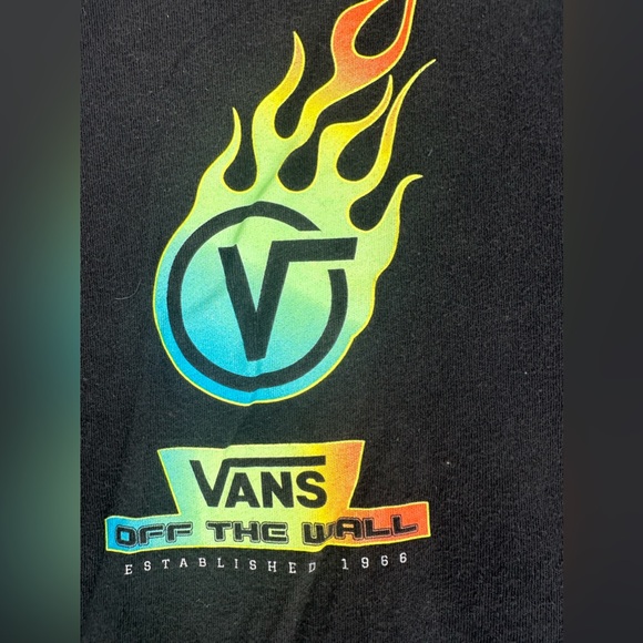 VANS Glow Flame Boys T-Shirt - BLACK Size XL (14 plus) - Picture 3 of 6